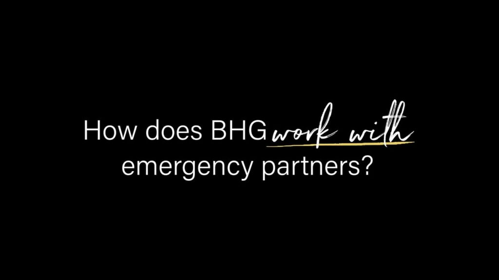 BHG CEO explaining collaboration with emergency partners, including hospitals and first responders, to provide seamless care and timely support for individuals in recovery.