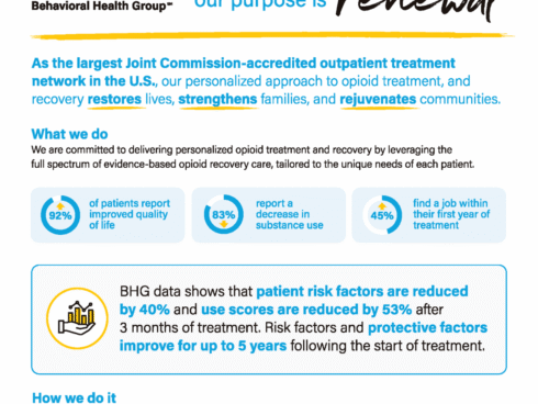 Thumbnail of the BHG at a Glance flyer explaining BHG's outpatient opioid treatment options and care.