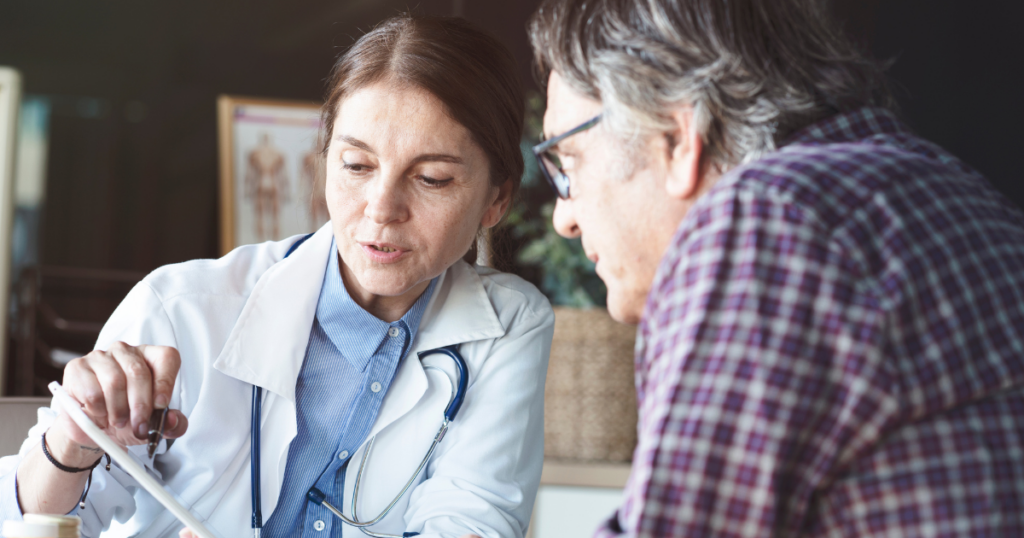 Healthcare provider and patient discussing Suboxone vs methadone treatment options and daily treatment planning.