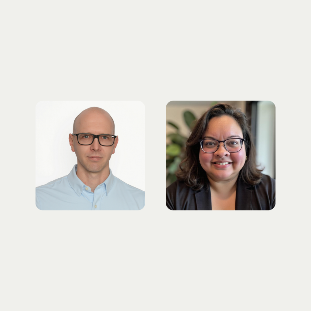 An image of Dr. Nathan Mullins and Dr. Melinda Turner, webinar speakers on treating opioid use disorder in pregnancy.