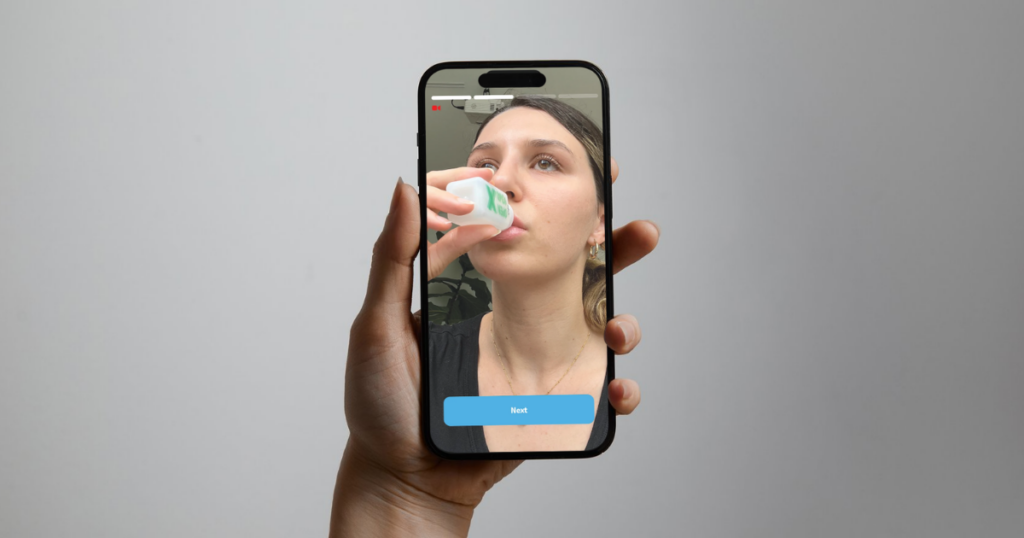 A patient recording an approved take-home methadone dose from home using Sonara Health.
