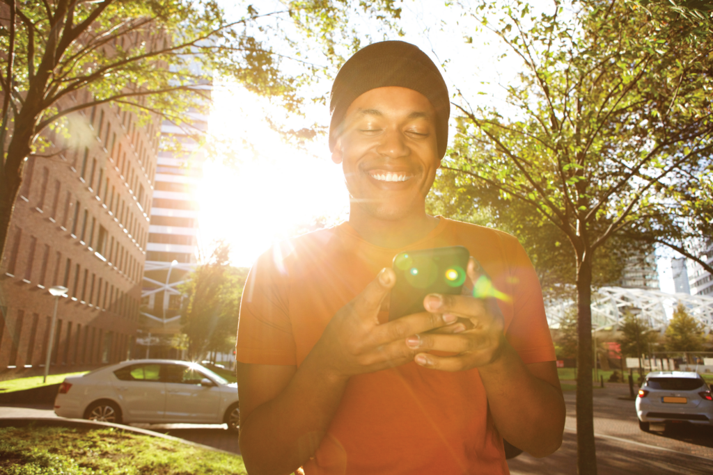 A patient using virtual dosing to help make methadone treatment more convenient.