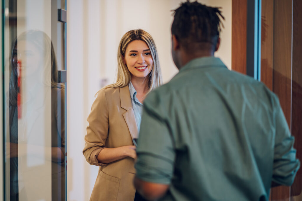 A BHG team member talking to a patient about substance use disorder treatment.